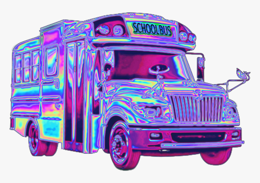 #holo #holographic #tumblr #vaporwave #aesthetic #bus - Holographic Bus, HD Png Download