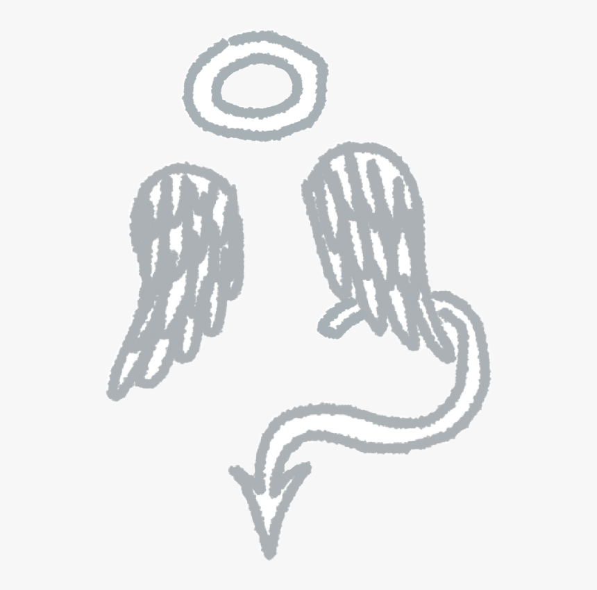 #angel #angelwings #devil #sketch - Drawing, HD Png Download