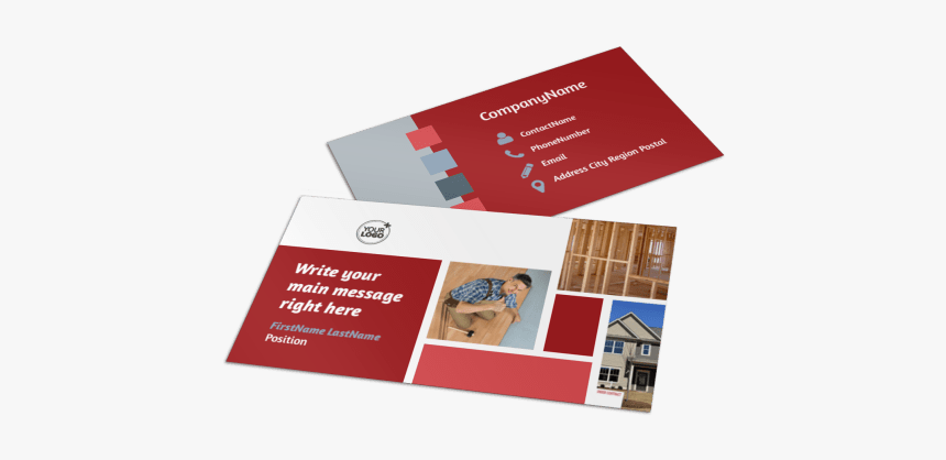 Remodeling Contractor Business Card Template Preview - Business Card, HD Png Download