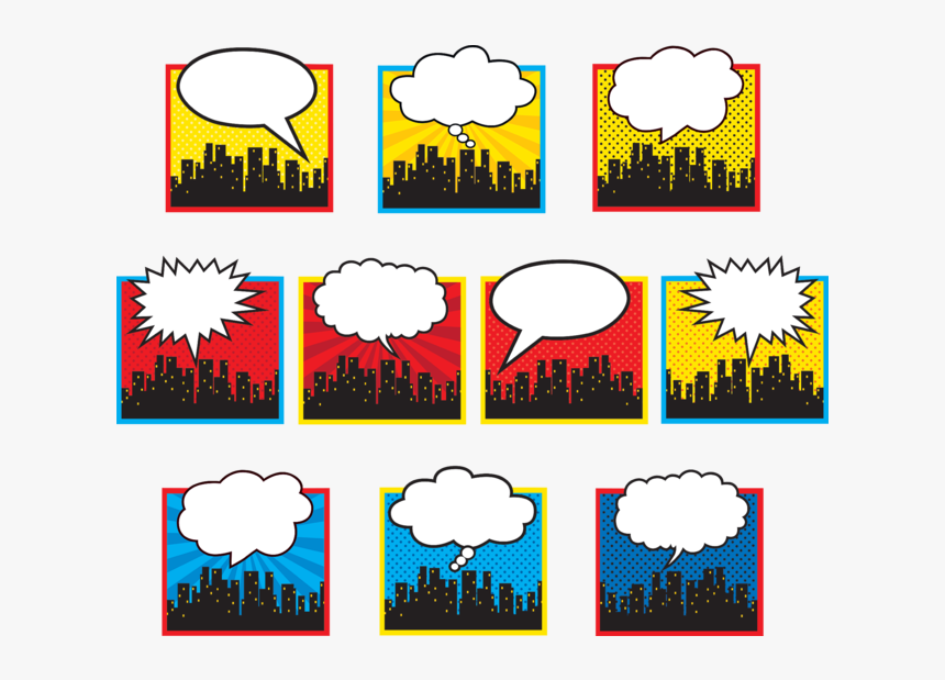 Superhero Cityscape Accents - Superhero Bulletin Board Labels, HD Png Download