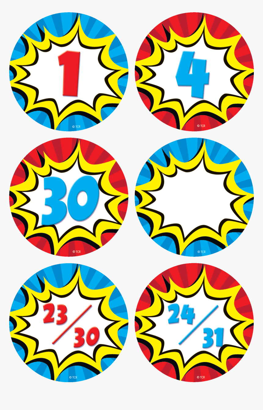 Tcr5589 Superhero Calendar Days Image - Clipart Superhero Border, HD Png Download