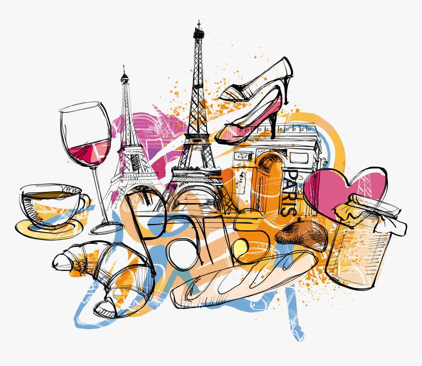 Francia Vector Dibujos ~ Frames ~ Illustrations ~ Hd - Illustration Of Paris, HD Png Download