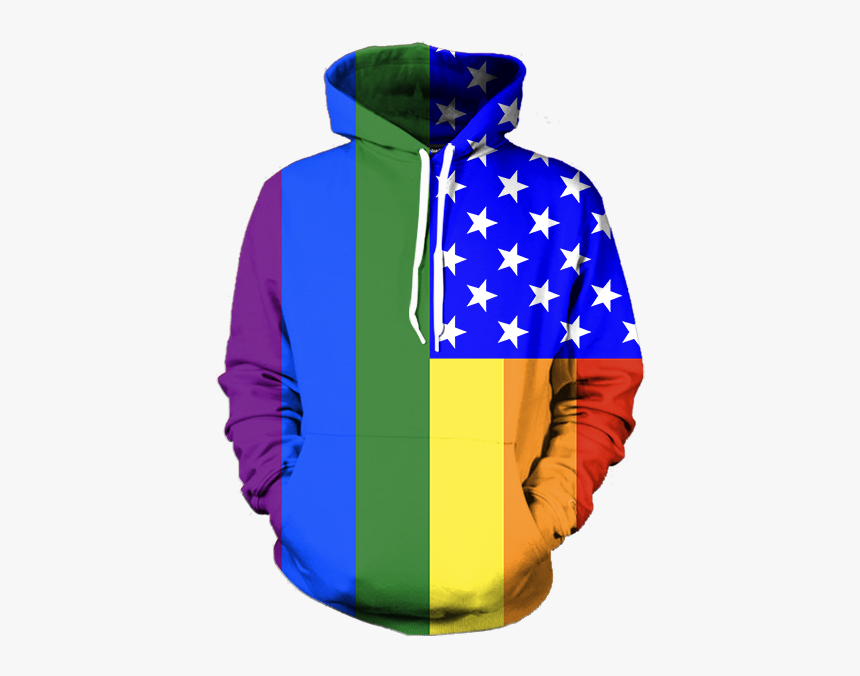 Gay Pride Flag Hoodie Full Printed Hoodies And Clothing - Gay Pride Flag Hoodie, HD Png Download