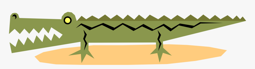 Vector Illustration Of Alligator Tropical Aquatic Reptile - Illustration, HD Png Download
