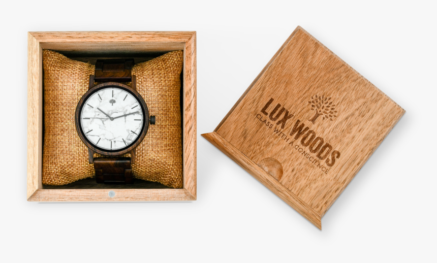 The Gaston Wood Watch White Marble 44mm 
 Class Lazyload - Wood, HD Png Download
