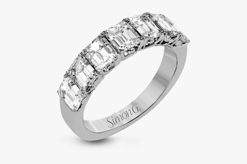 Simon G 18k White Gold Classic Design Emerald Cut Diamond - Simon G Engagement Ring, HD Png Download
