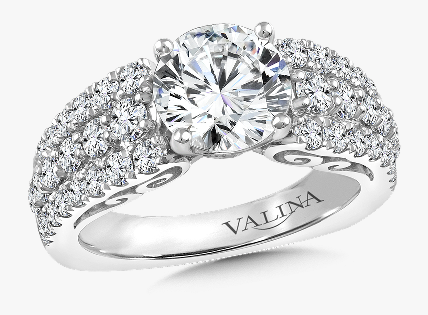 Valina Diamond Engagement Ring Mounting In 14k White - White Gold Diamond Ring Designs, HD Png Download