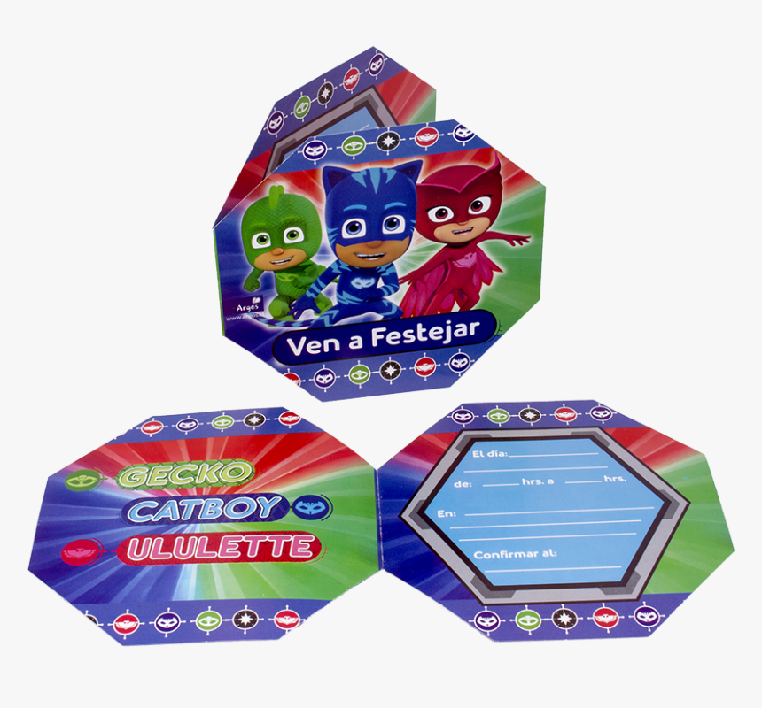 Tarjeta Invitación Pj Mask 6 Unidades Argos - Pj Mask Invitación De Cumpleaños, HD Png Download