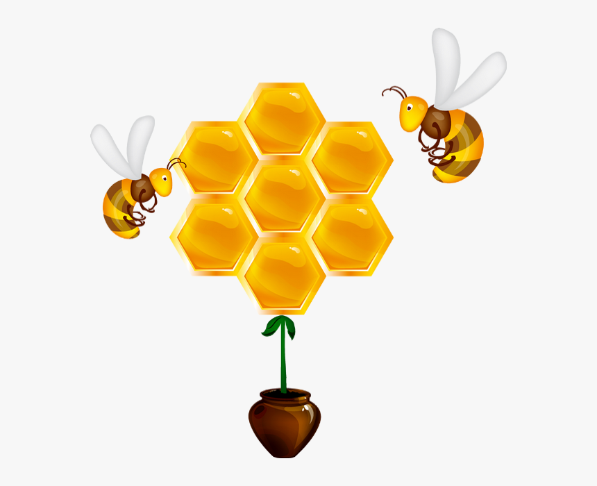 Le Miel Et Les Abeilles - Bee Comb Clip Art, HD Png Download
