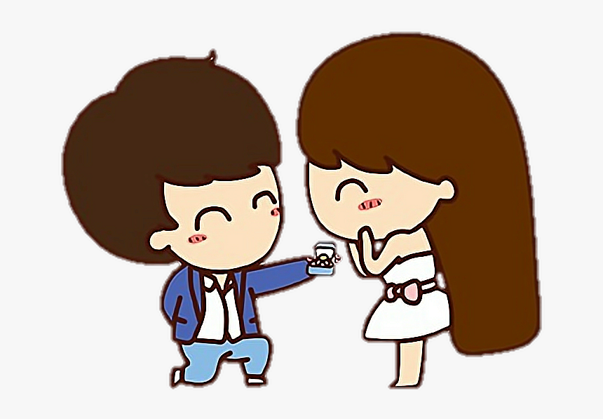 #couple #propose #love #cute #ftestickers - Love, HD Png Download