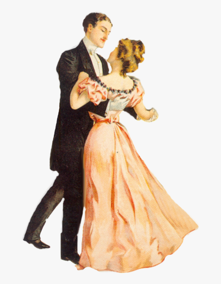 Vintage Diecut Couple By Jinifur On Deviantart - Vintage Couple Dancing Png, Transparent Png
