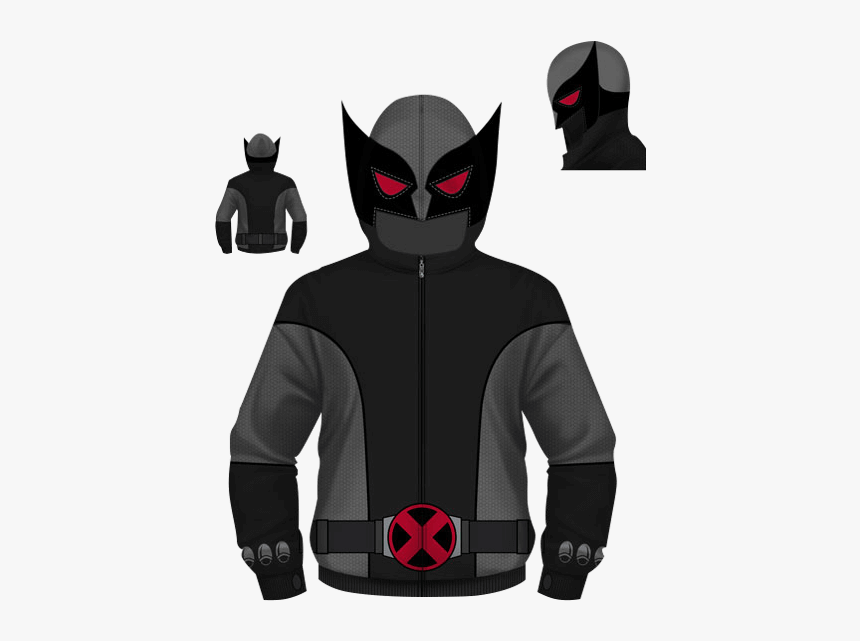 Gray Wolf Wolverine Uniform Hoodie - X Men Wolverine X Force Hooded Costume Fleece Zip Up, HD Png Download