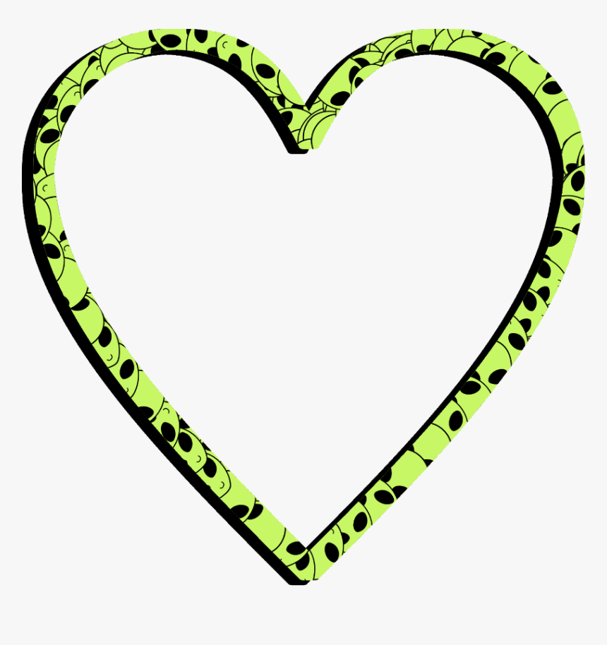 #heart #alien #neon #aliens #frame #border #freetoedit - Heart, HD Png Download