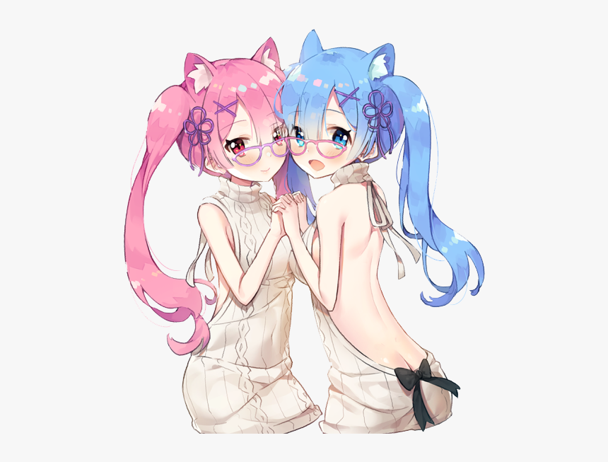 Rem And Ram Long Hair, HD Png Download
