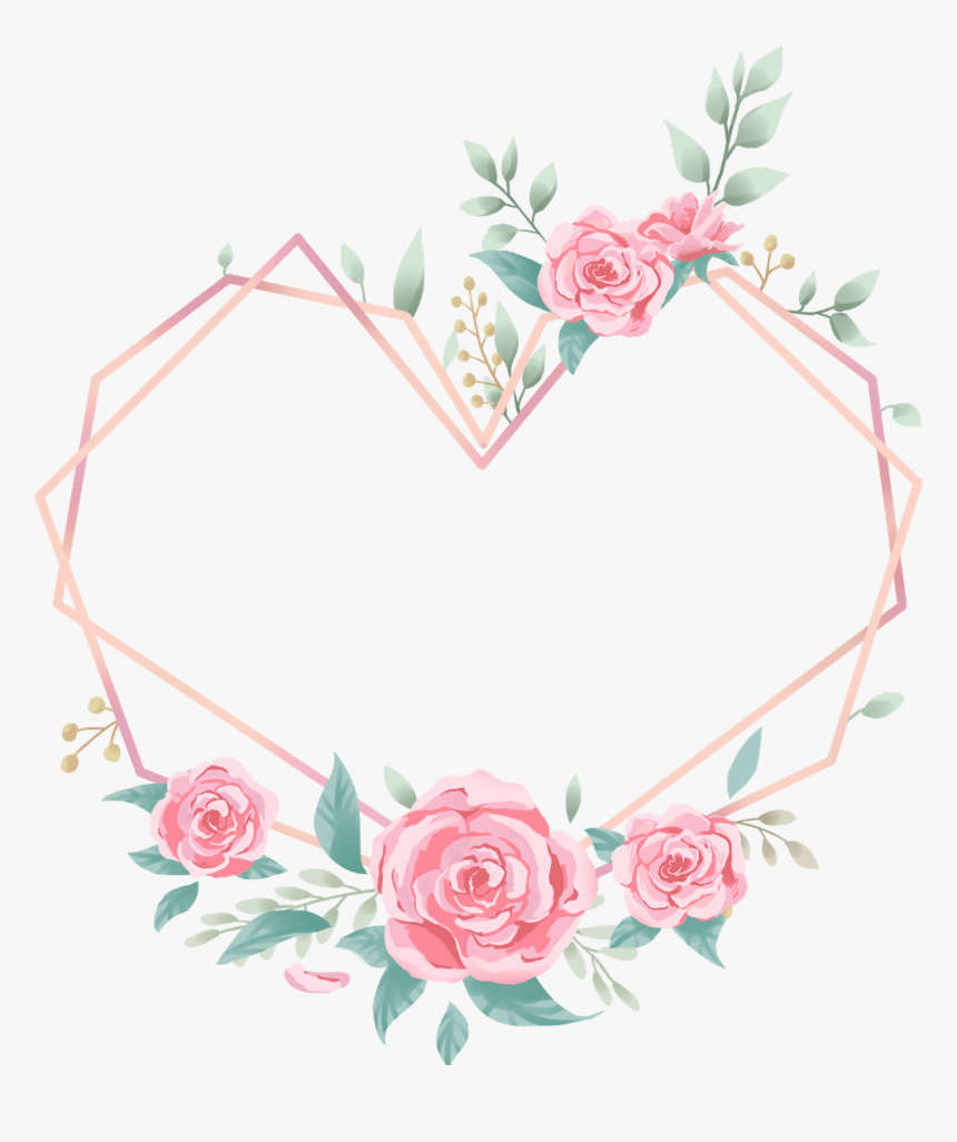 #love #heart #rose #wreath #geometric #glitter #pink - Wreath, HD Png Download