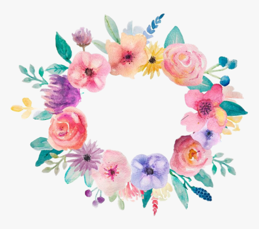 #ftestickers #flowers #flowerwreath #watercolor #springcolors - Craft, HD Png Download