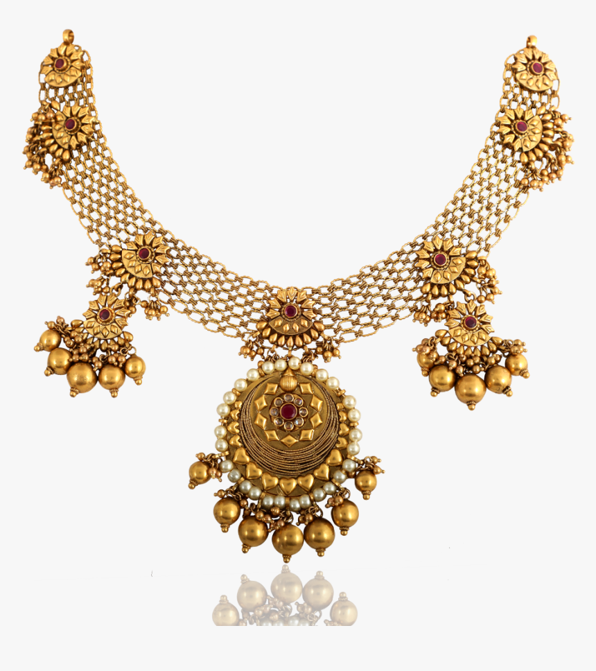 Antique Floral Grace Gold Necklace, HD Png Download