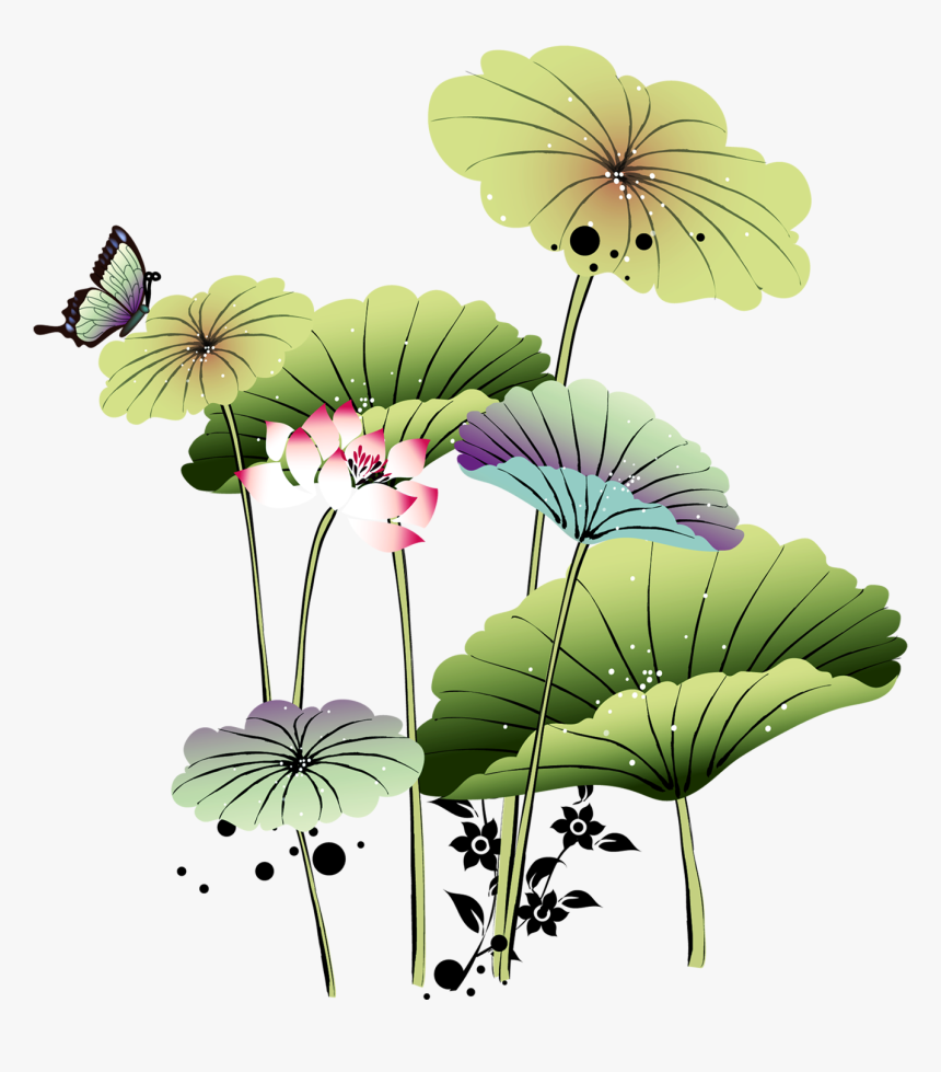 Chinese Painting Wash Art - Lotus Flower Drawing Chinese, HD Png Download