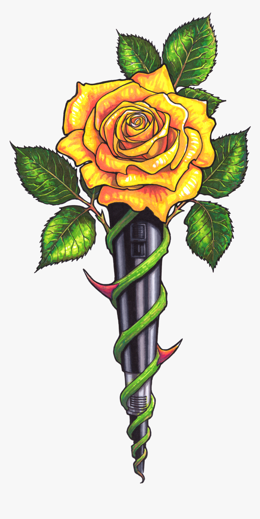 Rose And Cross Clipart Transparent Download Yellow - Floribunda, HD Png Download