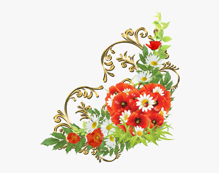 Clipart Corner Design Flower, HD Png Download