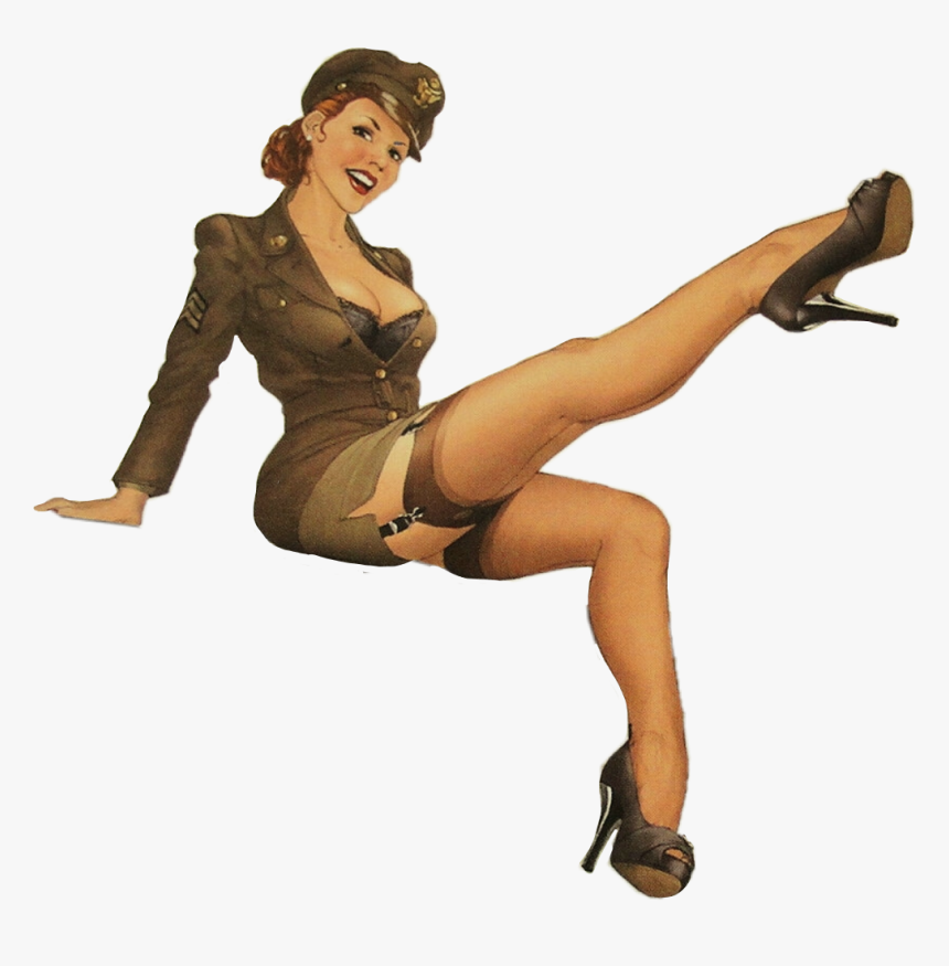 #pinup #freetoedit - Pin Up Girl On Aeroplane, HD Png Download