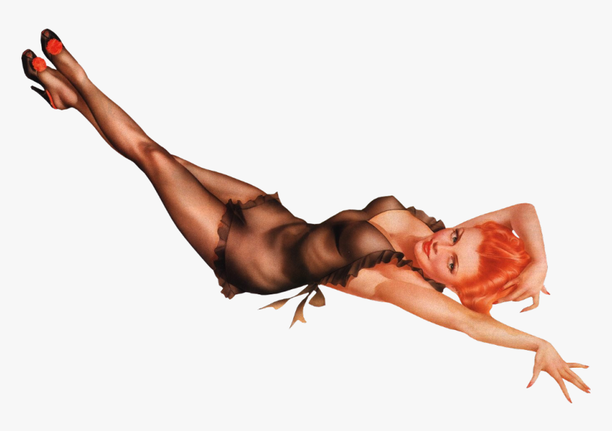 #pinup #woman #lyingdown #lying - Pin Up Lying Down, HD Png Download