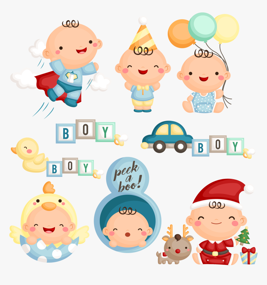 Transparent Getting Arrested Clipart - Vector Set Baby Milestone Vector, HD Png Download