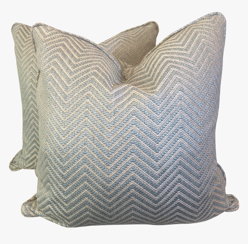 Aqua Chevron 22” Pillows-a Pair For Sale, HD Png Download