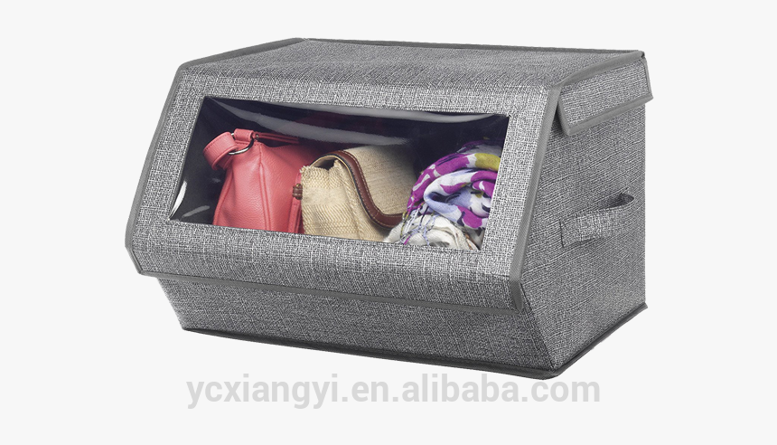 Oem Non Woven Fabric Foldable Clothingstorage Box With - Stackable Storage Bins With Wheels, HD Png Download