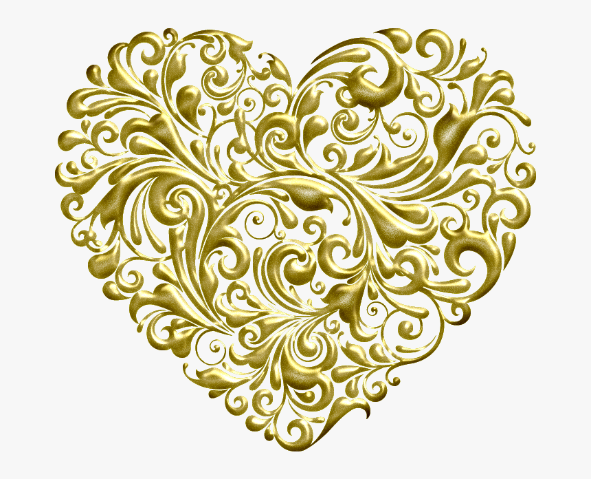 Golden Heart Clipart - Gold Valentines Day Hearts, HD Png Download