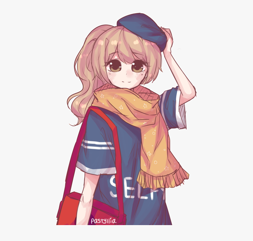 Anime Autumn Girl Drawing, HD Png Download