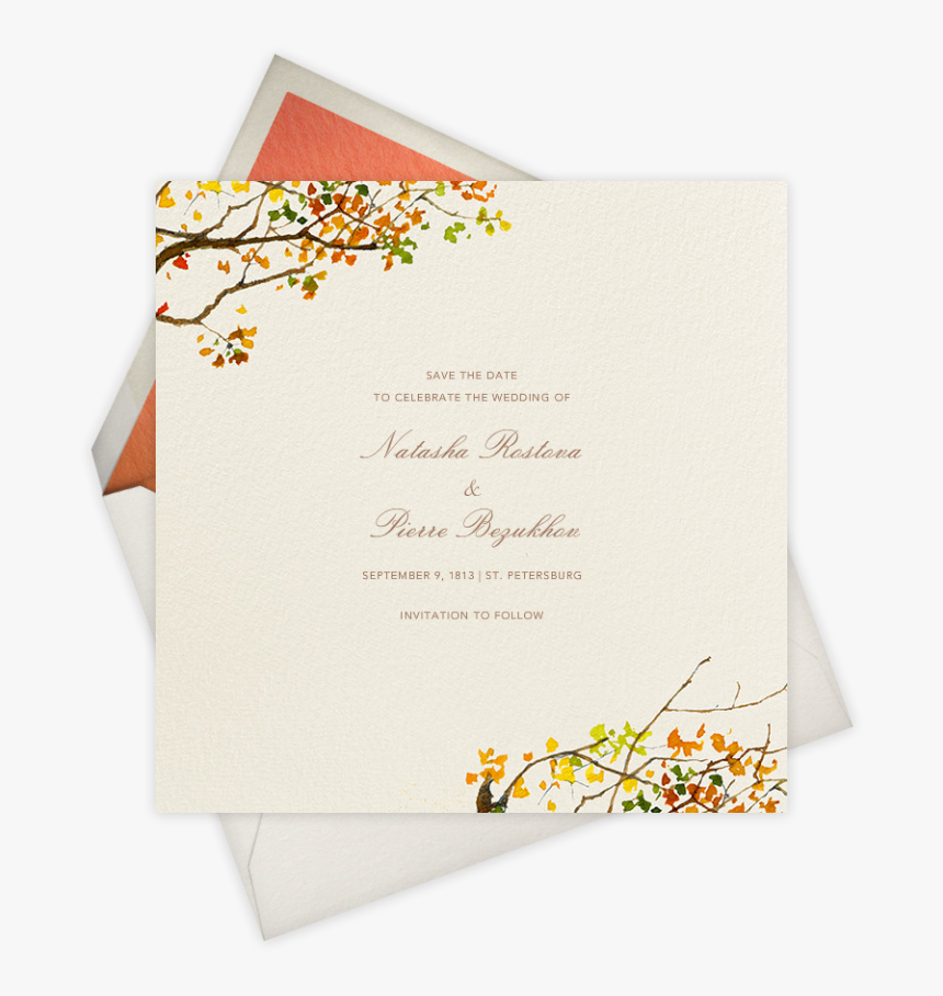 Autumn Boughs Save The Date - Wedding Envelope Png, Transparent Png