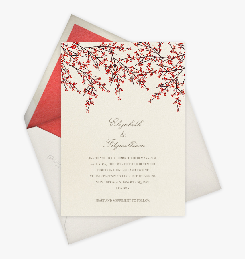 Cranberry Wedding Invitation - Card Multicolor Wedding Invitation Png, Transparent Png