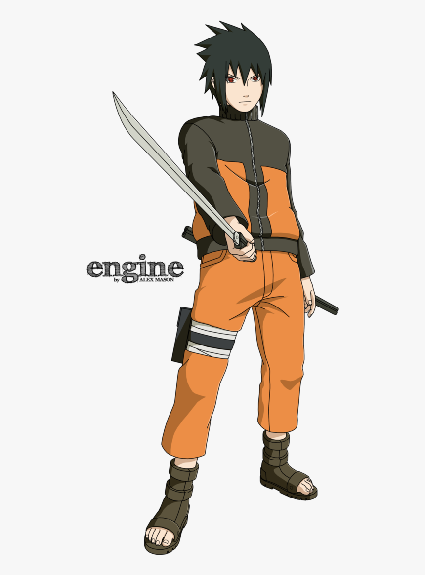 Sasuke In Naruto's Clothes, HD Png Download