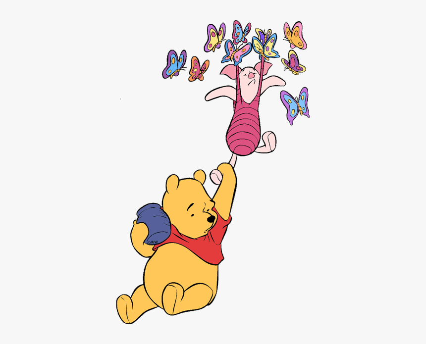 Winnie The Pooh Butterflies, HD Png Download