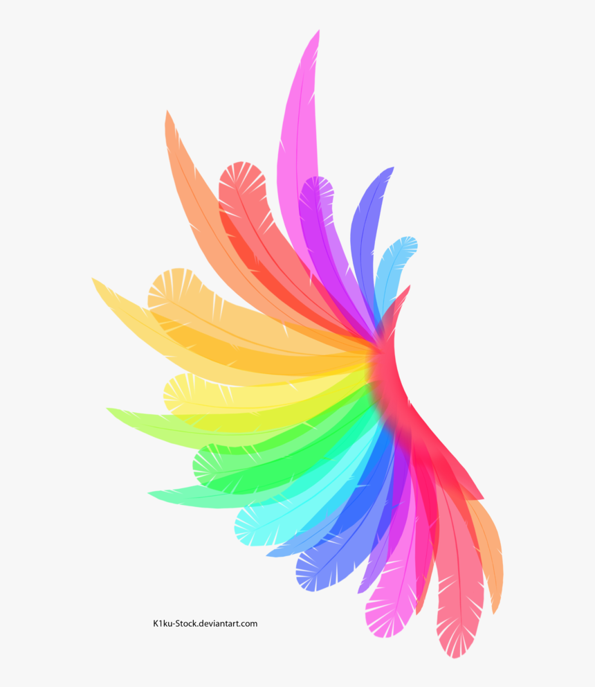 Image Result For Rainbow Colored Angel Wings - Transparent Background Rainbow Wings Png, Png Download