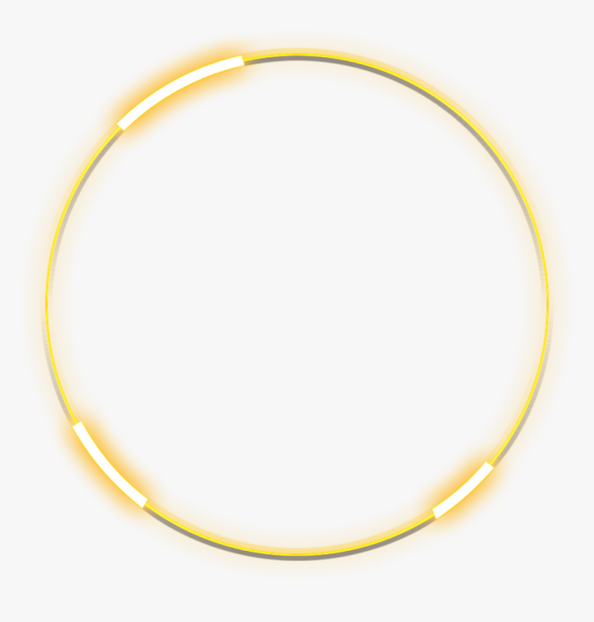 #neon #round #yellow #freetoedit #circle #frame #border - Necklace, HD Png Download