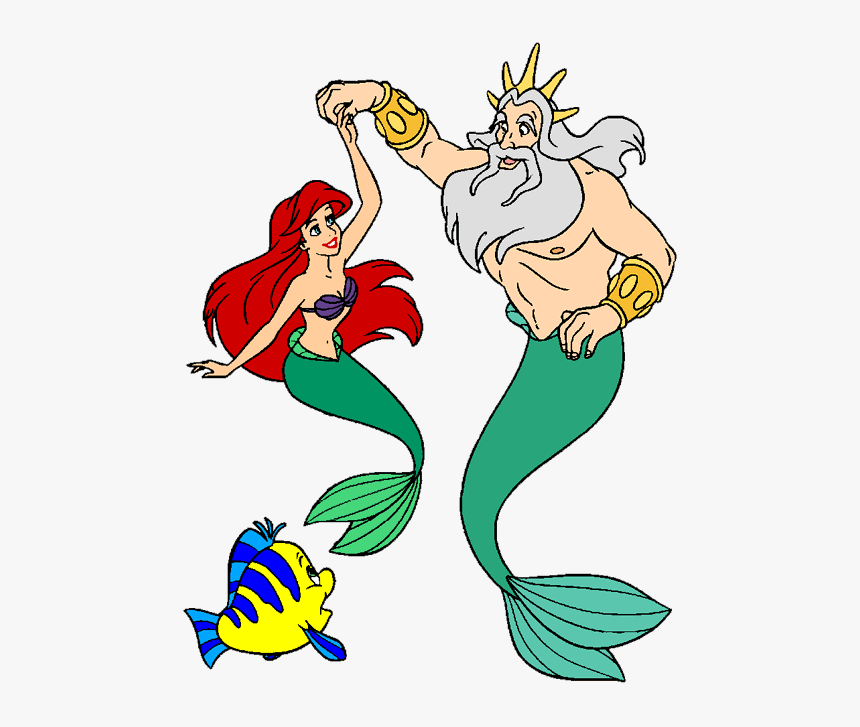 Little Mermaid Fish Clipart Graphic Royalty Free Stock - Mermaid Triton, HD Png Download