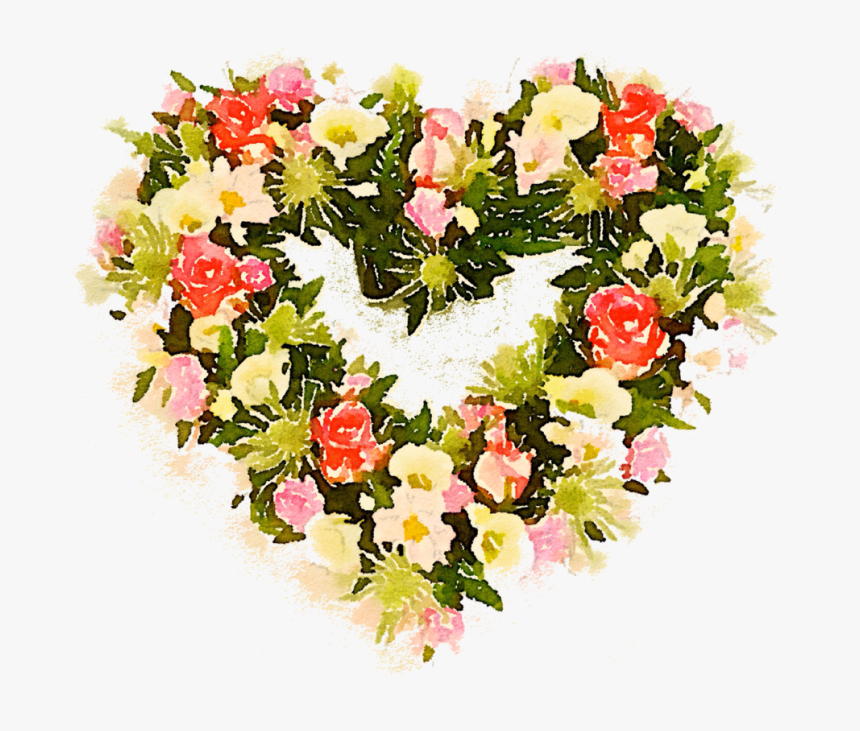Flower Clipart Boho Jpg Stock Free Wreath Watercolor - Heart Oasis Funeral Arrangements, HD Png Download