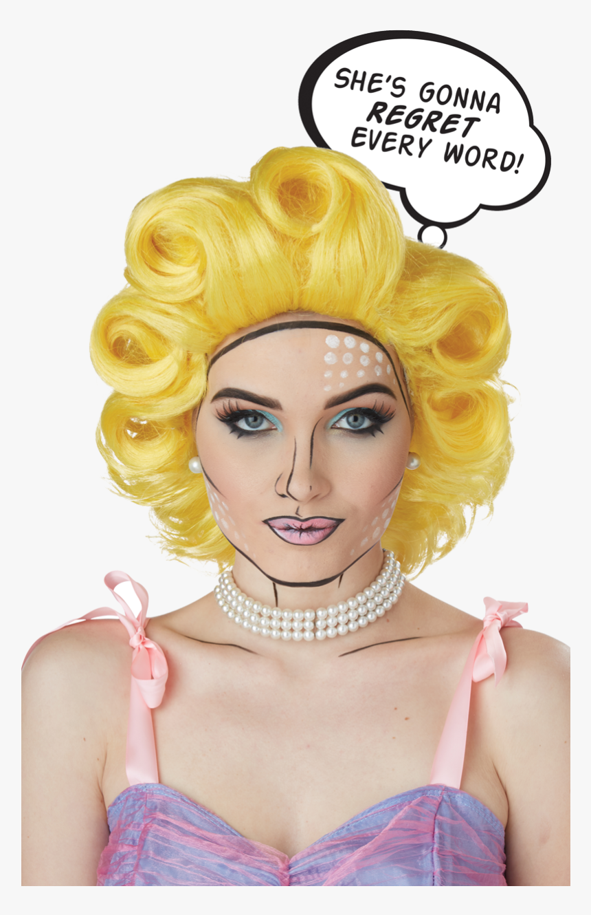 Pop Art Blue Hair Costume, HD Png Download