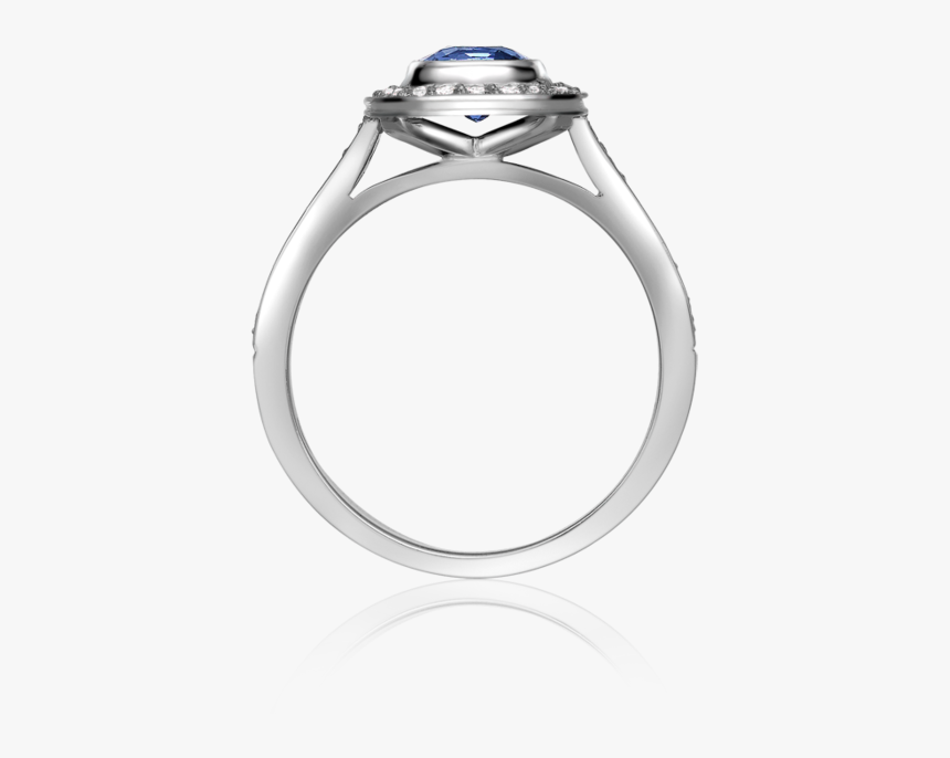 24602 Sapphire Diamond Rub Over Cluster Ring - Pre-engagement Ring, HD Png Download