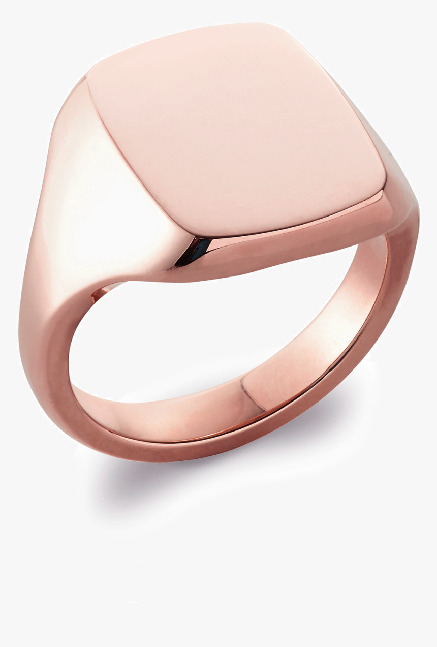 9ct Rose Gold Cushion Signet Ring - Signet Ring Rose Gold, HD Png Download