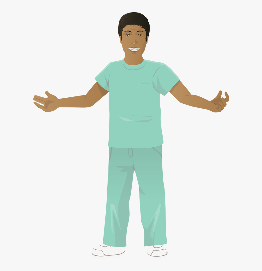 Illustrated Cutout Nurse Happy - Standing, HD Png Download