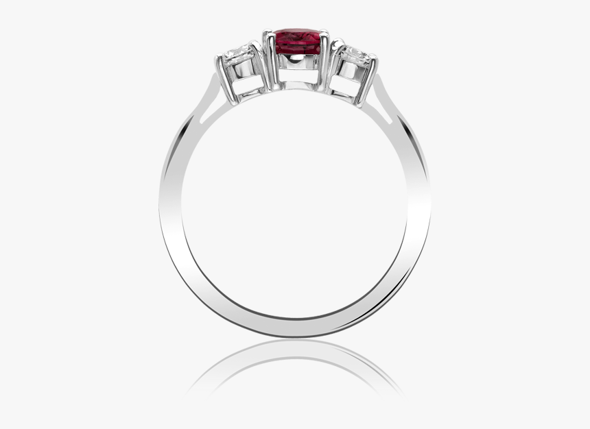 32240 Ruby Diamond Trinity Ring - Engagement Ring, HD Png Download