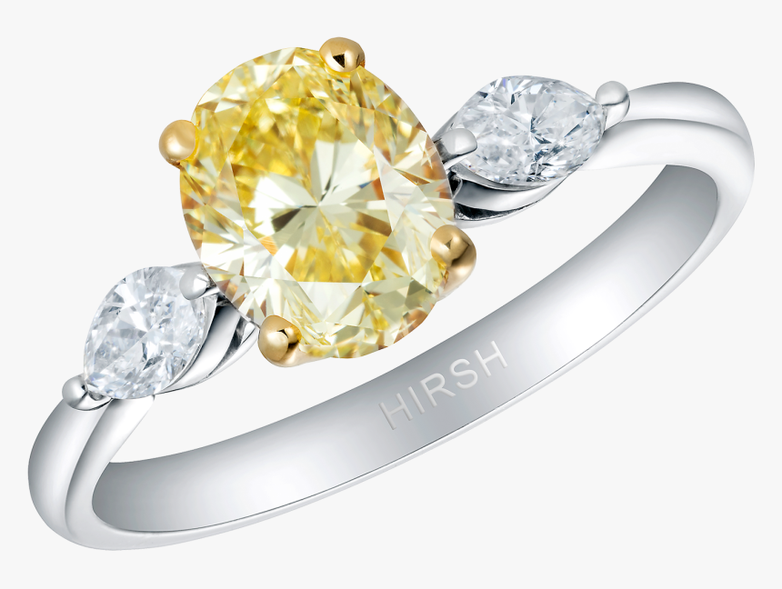 Trio Fancy Intense Yellow Diamond Ring - Pre-engagement Ring, HD Png Download