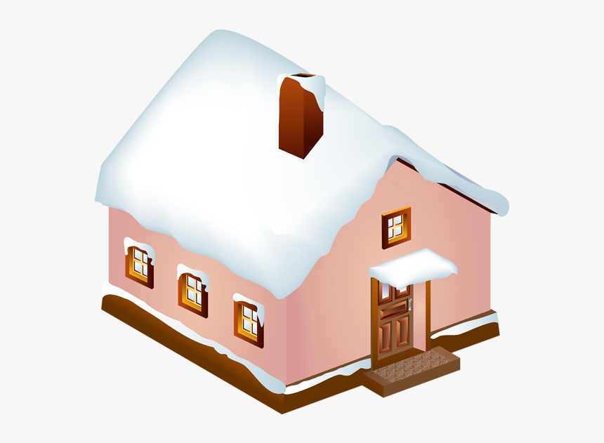 Winter Snowy House Png Clip Art Image Transparent Png - House, Png Download