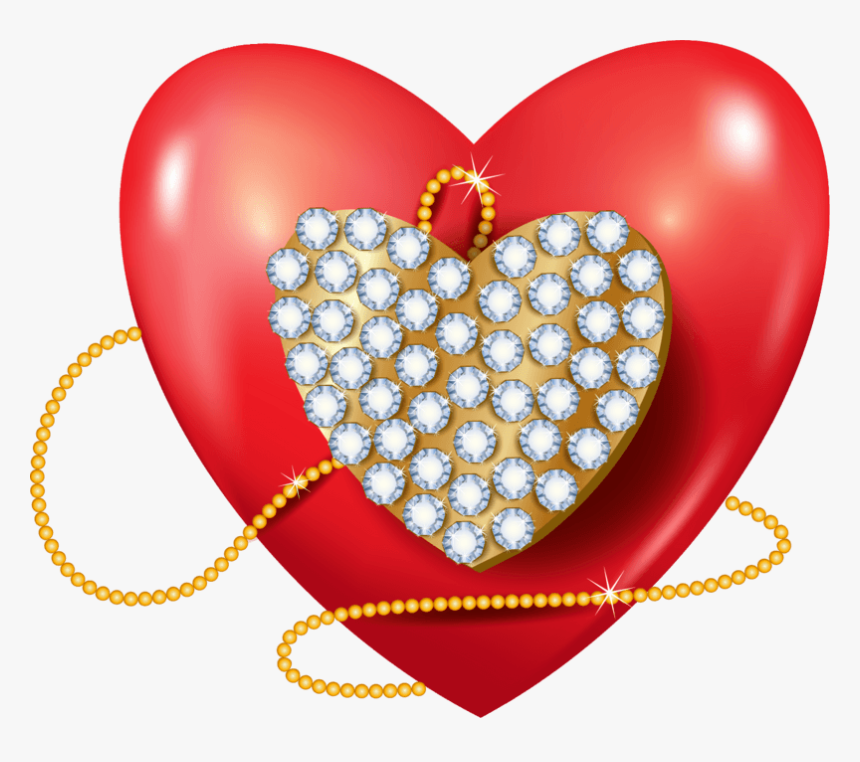 金色飘舞丝带装饰素材 - Heart, HD Png Download
