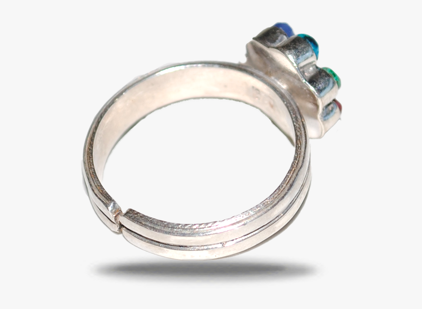 Sølvring Med Blomst I Chakrafarver - Engagement Ring, HD Png Download