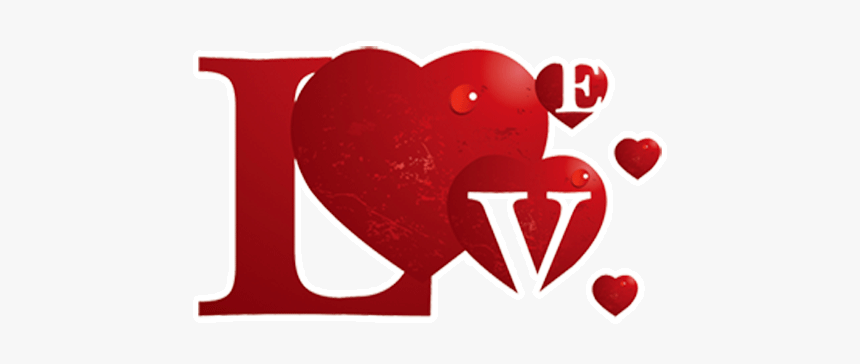 情人节红色love不规则字体 - Love Vector, HD Png Download