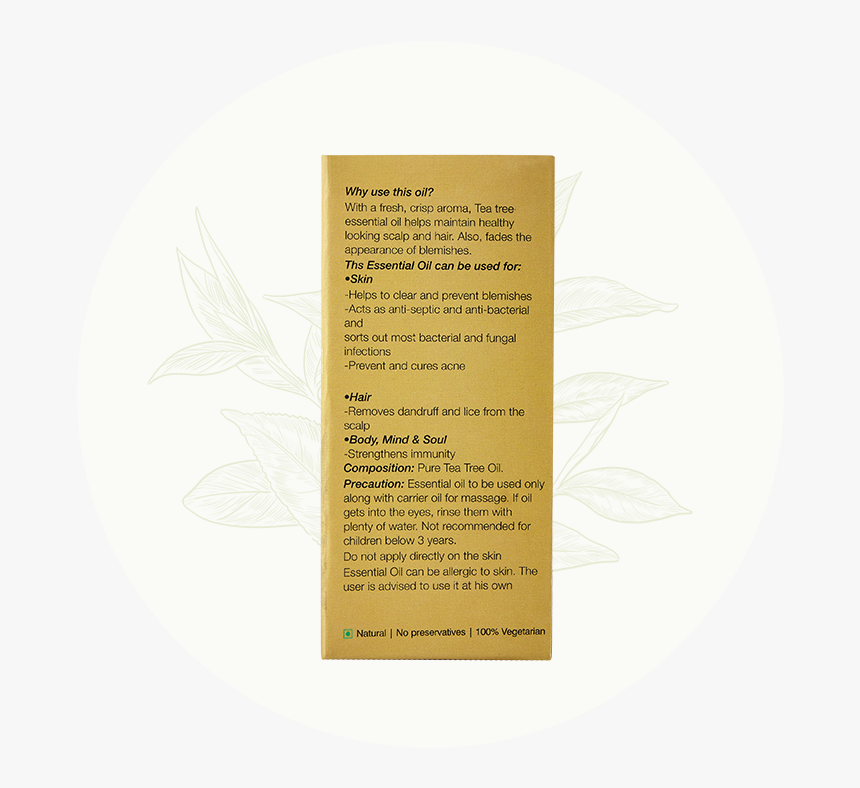 Tea Tree Essential Oil - Flores Fuxico, HD Png Download